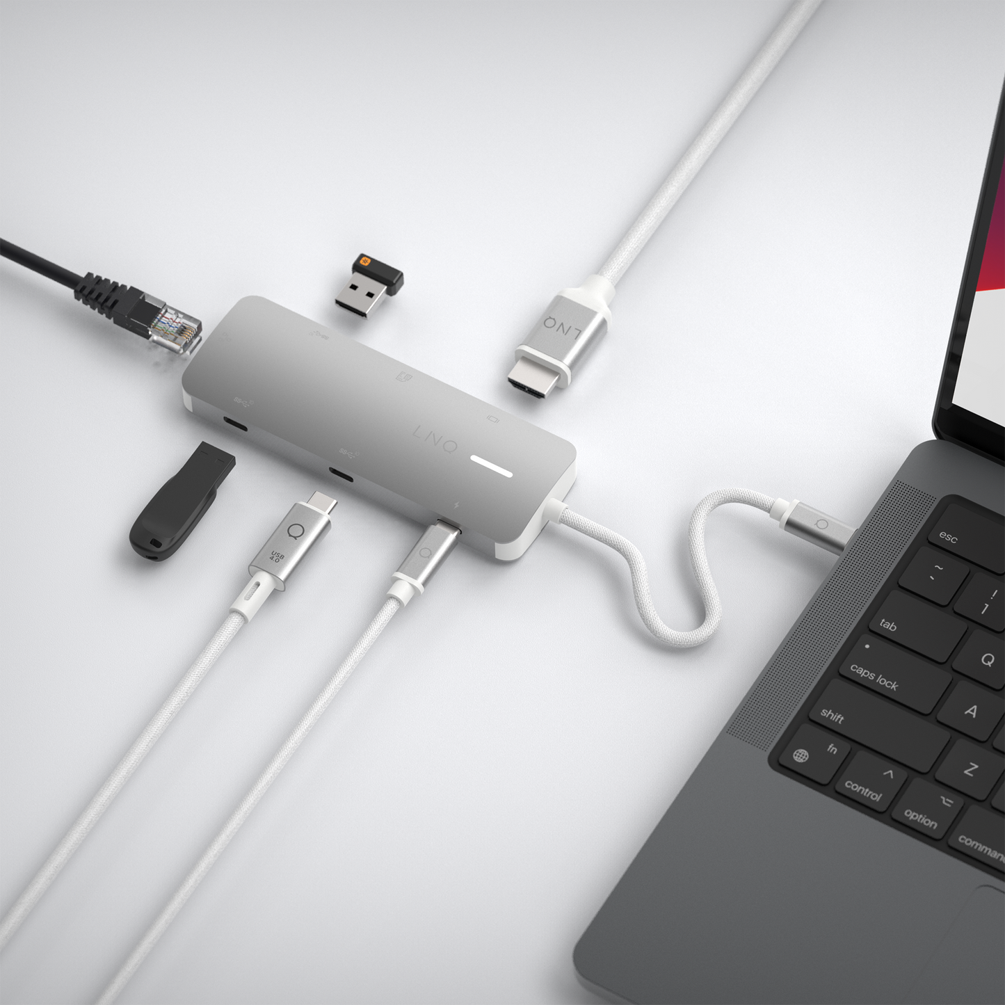 Adaptador multipuerto Pro 140W de LINQ - 8 puertos