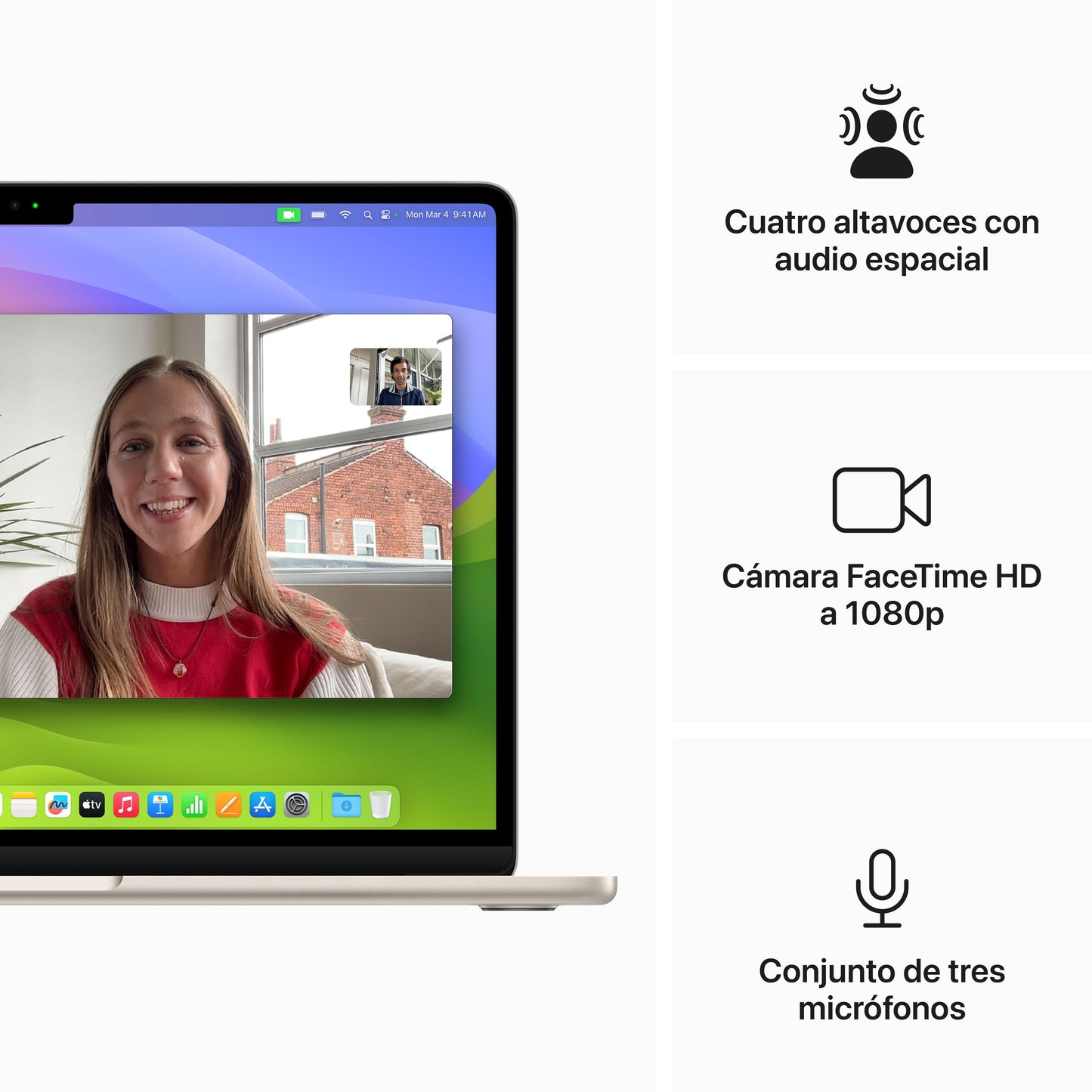 MacBook Air de 13 pulgadas: Chip M3 de Apple con CPU de ocho núcleos y GPU de diez núcleos, 512 GB SSD - Blanco estrella