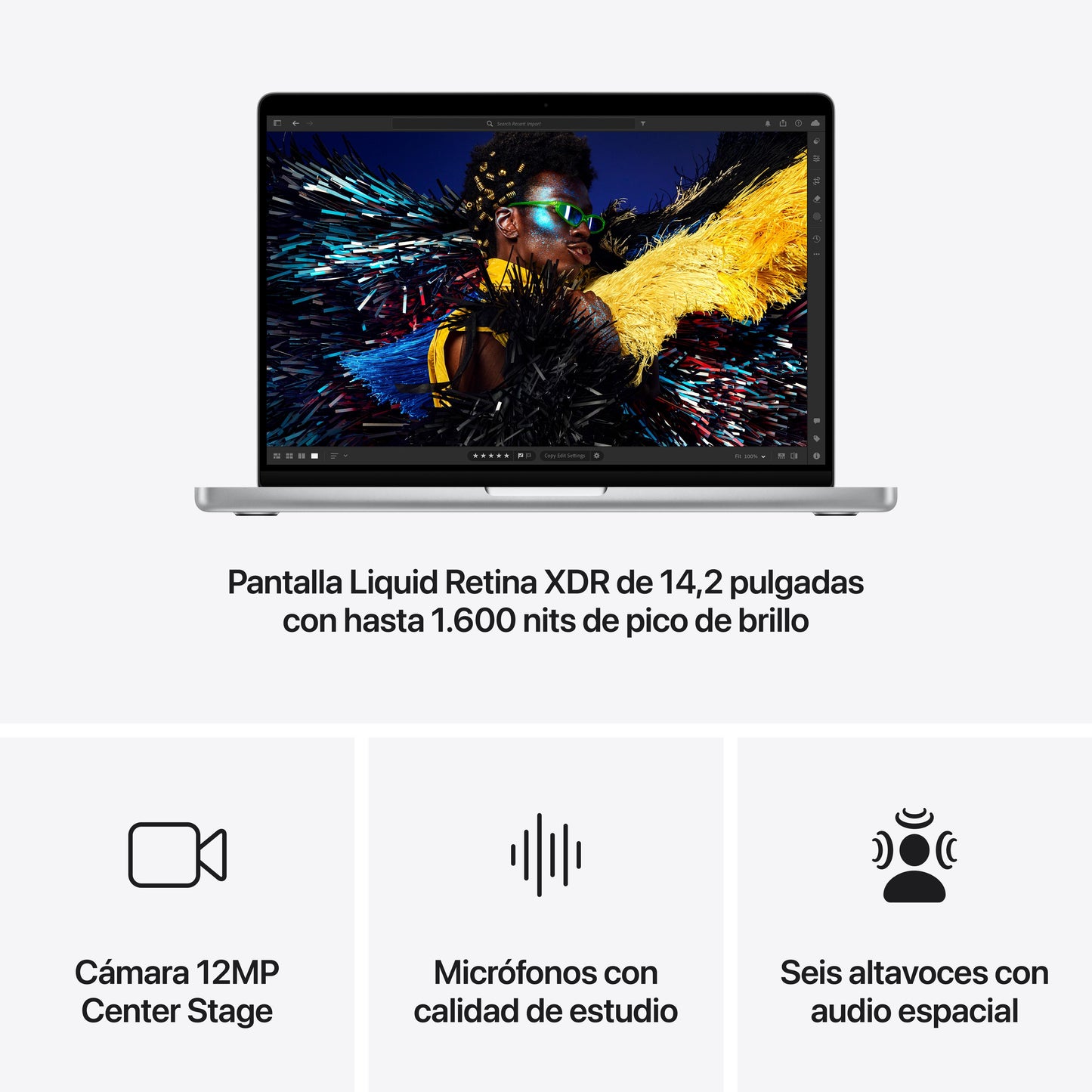 MacBook Pro de 14 pulgadas: Chip M4 Max de Apple con CPU de 14 núcleos y GPU de 32 núcleos, 1 TB SSD - Plata
