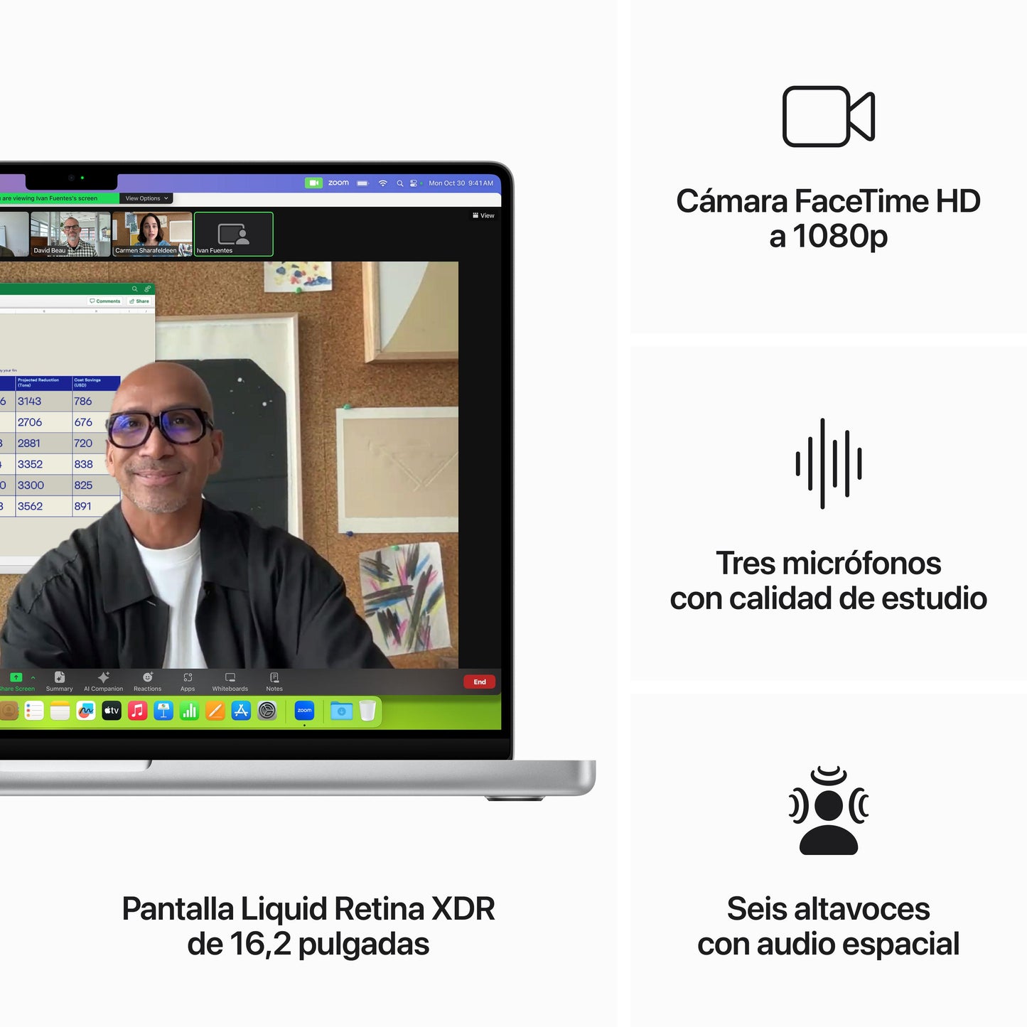 MacBook Pro de 16 pulgadas: Chip M3 Pro de Apple con CPU de doce núcleos y GPU de dieciocho núcleos, 512 GB SSD - Plata