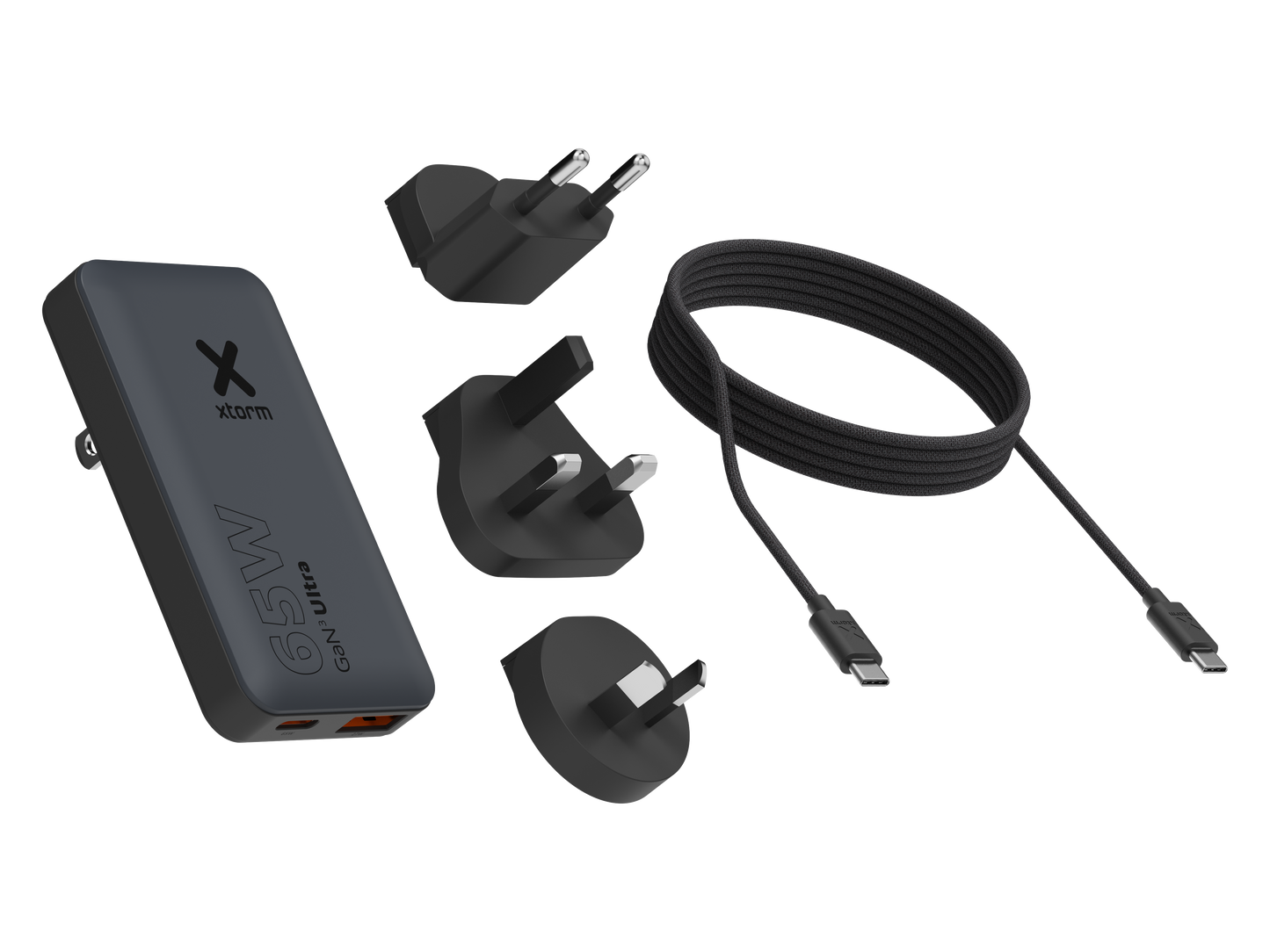 Cargador de viaje GaN con cable USB-C de Xtorm - 100 W