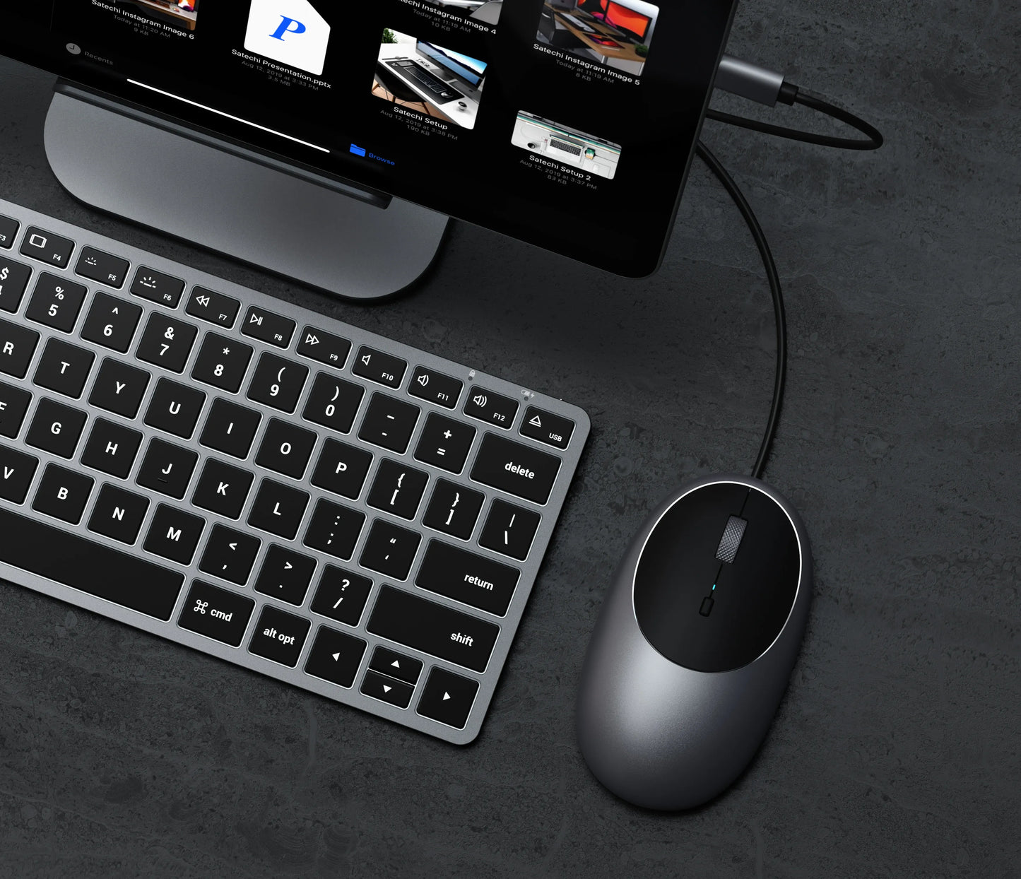 Ratón con cable USB-C C1 de Satechi - Gris espacial