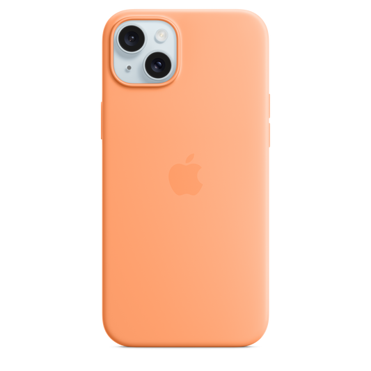 Funda para iPhone 15 Plus de silicona con MagSafe - Naranja sorbete