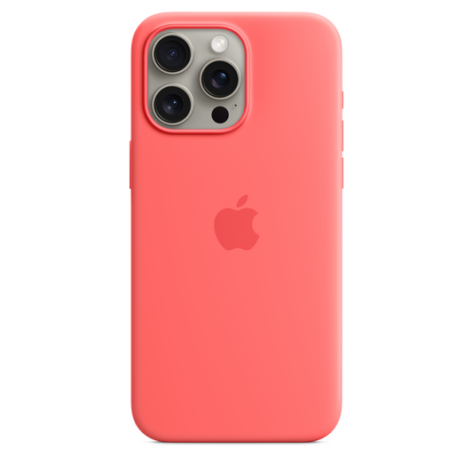 Funda para iPhone 15 Pro Max de silicona con MagSafe - Guayaba