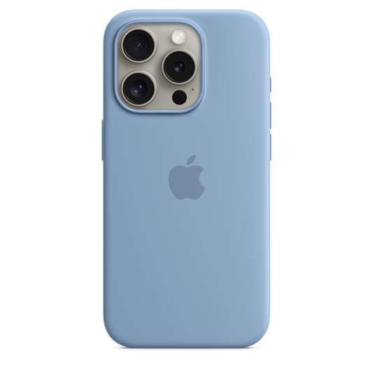 Funda para iPhone 15 Pro de silicona con MagSafe -  Azul invierno
