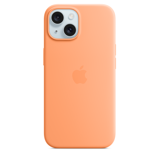 Funda para iPhone 15 de silicona con MagSafe - Naranja sorbete